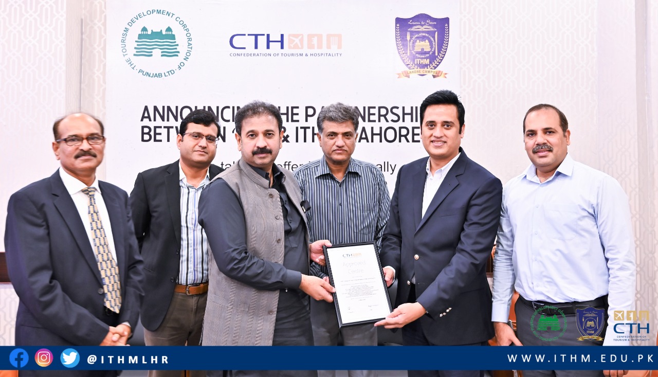Representatives from ITHM in Lahore, Pakistan holding a CTH Teaching Centre approval certificate