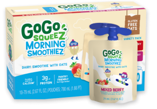 Gogo Squeez Pouches Morning SmoothieZ Mixed Berry Flavor